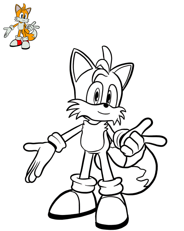 Coloriage Miles Tails Prower - Sonic à imprimer